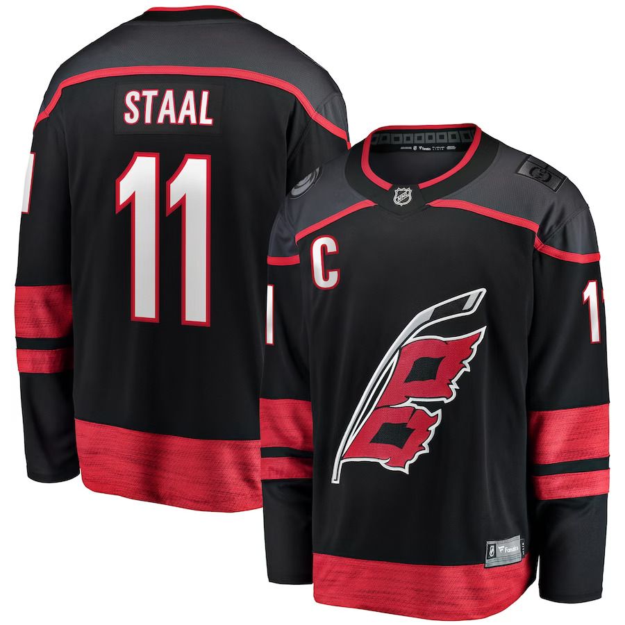 Men Carolina Hurricanes #11 Jordan Staal Fanatics Branded Black Home Captain Patch Breakaway Player NHL Jersey->->NHL Jersey Men Carolina Hurricanes #11 Jordan Staal Fanatics Branded Black Home Captain Patch Breakaway Player NHL Jersey->->NHL Jersey
